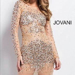 Jovani rhinestone sheer dress 7757
